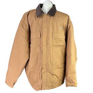 Berne Chore Coat Men 2XLT Tall Brown Quilt Lining Duck Canvas Barn Work Jacket